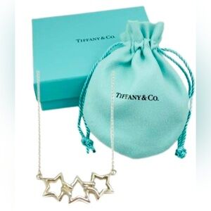 Tiffany and Company Sterling Silver Triple Star Necklace